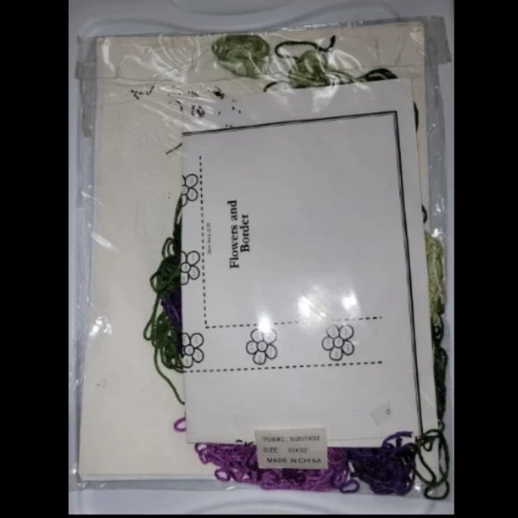 Nob Hill Vineyard Afternoon Table Topper Kit Stamped Cross Stitch Purple - Picture 2 of 4